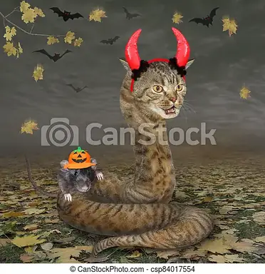cat-snake-with-red-horns-in-wood-stock-images_csp84017554.png